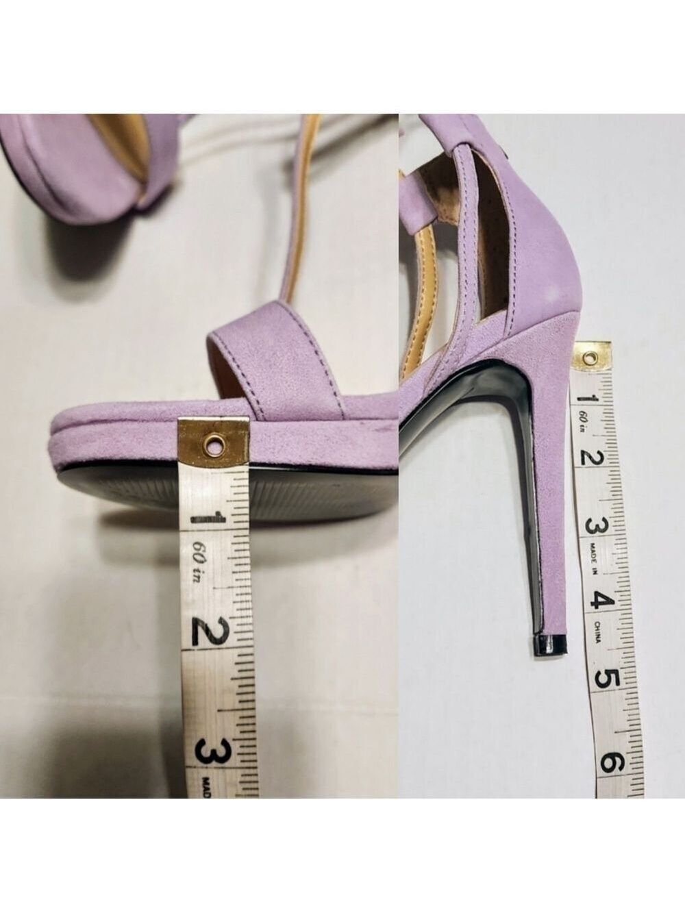 Guess Purple Suede Ankle Strap Stiletto Sandals 6.5 - Picture 12 of 12